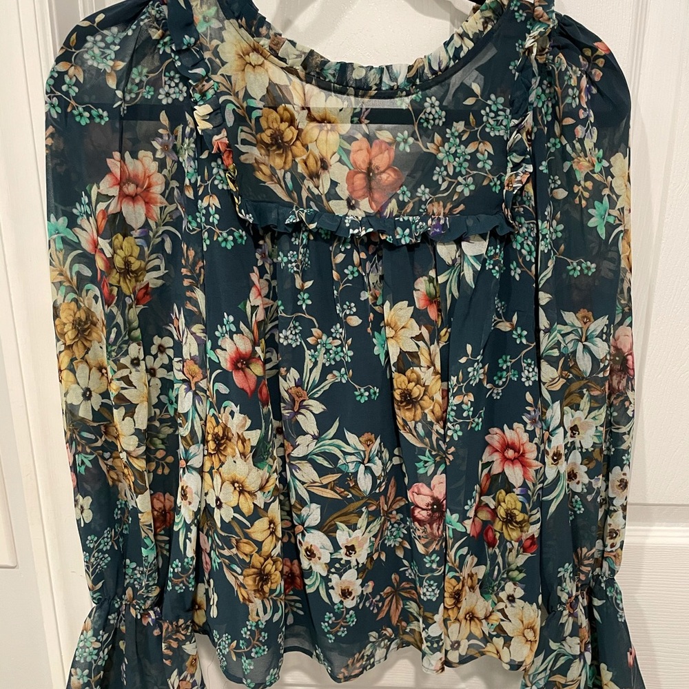Anthropologie Floaty floral blouse
